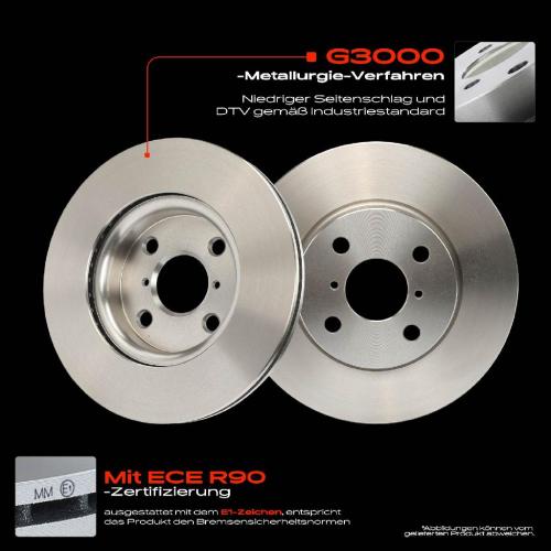 Frankberg 2x Bremsscheiben Vorderachse für Daihatsu Charade VIII Toyota Yaris Kasten/Schrägheck 2005-2020 Bild Frankberg 2x Bremsscheiben Vorderachse für Daihatsu Charade VIII Toyota Yaris Kasten/Schrägheck 2005-2020