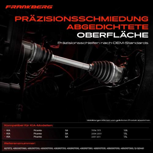 Frankberg 1x Antriebswelle Gelenksatz Vorderachse für KIA Picanto SA 1.0L 1.1L 2004-2011 Bild Frankberg 1x Antriebswelle Gelenksatz Vorderachse für KIA Picanto SA 1.0L 1.1L 2004-2011