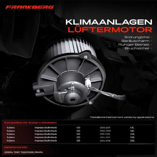 1x Gebläsemotor Innenraumgebläse für Subaru Impreza GD GG 2000-2008 Bild 1x Gebläsemotor Innenraumgebläse für Subaru Impreza GD GG 2000-2008