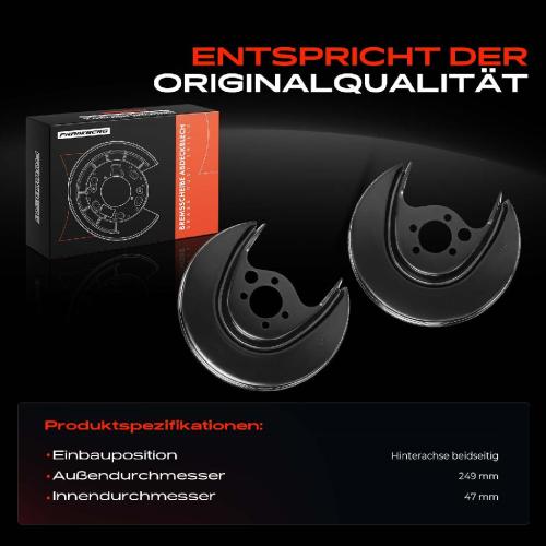 Frankberg 2x Ankerblech Bremsscheibe Hinterachse Beidseitig für VW Polo 6N 6V Caddy Seat Cordoba Ibiza 6K Bild Frankberg 2x Ankerblech Bremsscheibe Hinterachse Beidseitig für VW Polo 6N 6V Caddy Seat Cordoba Ibiza 6K