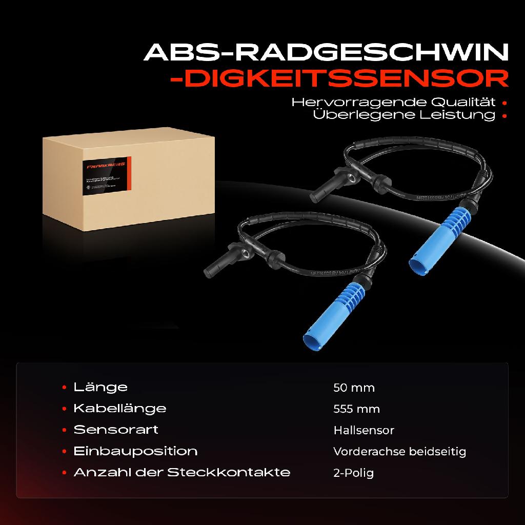 2x ABS Sensor Vorne für BMW X5 E53 3.0L 4.4L 4.8L 2003-2006