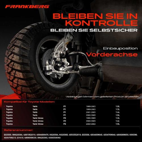1x Querlenker Satz Vorderachse für Toyota Yaris P1 Yaris Verso P2 1.0L 1.3L 1.4L 1.5L 1999-2003 Bild 1x Querlenker Satz Vorderachse für Toyota Yaris P1 Yaris Verso P2 1.0L 1.3L 1.4L 1.5L 1999-2003