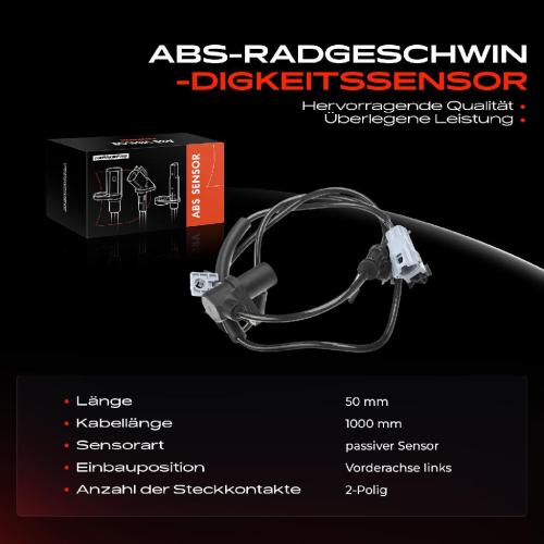 Frankberg 1x ABS Sensor Vorderachse links für Hyundai Matrix FC 1.5L 1.6L 1.8L 2003-2010 Bild Frankberg 1x ABS Sensor Vorderachse links für Hyundai Matrix FC 1.5L 1.6L 1.8L 2003-2010