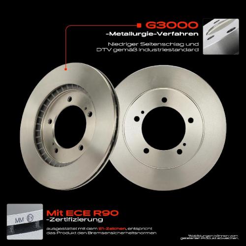 2x Bremsscheiben Vorderachse für Suzuki Grand Vitara I FT HT 2.0L 2.5L 2.7L 1998-2006 Bild 2x Bremsscheiben Vorderachse für Suzuki Grand Vitara I FT HT 2.0L 2.5L 2.7L 1998-2006