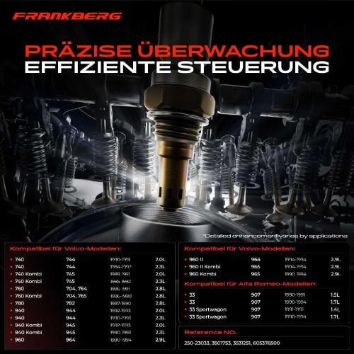 Frankberg 1x Lambdasonde Regelsonde Vor Katalysator für Alfa Romeo 33 907 Volvo 740 760 780 940 960 Bild Frankberg 1x Lambdasonde Regelsonde Vor Katalysator für Alfa Romeo 33 907 Volvo 740 760 780 940 960