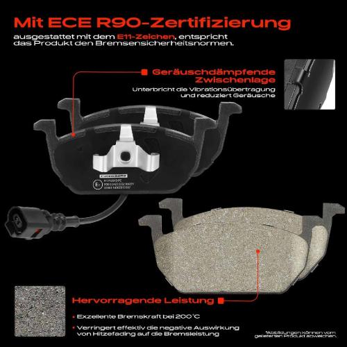 4x Bremsbeläge Vorderachse für VW Golf Alltrack Sportsvan VII Van Variant Audi A3 Cabriolet Limousine Bild 4x Bremsbeläge Vorderachse für VW Golf Alltrack Sportsvan VII Van Variant Audi A3 Cabriolet Limousine