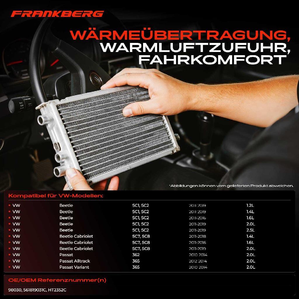 1x Wärmetauscher Innenraumheizung für VW Passat 362 365 Beetle 5C1 5C2 5C7 5C8