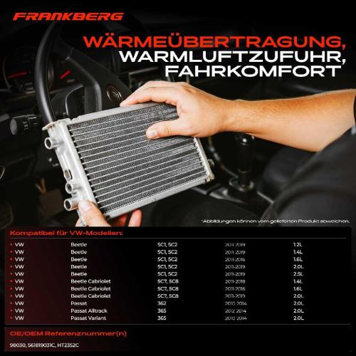 1x Wärmetauscher Innenraumheizung für VW Passat 362 365 Beetle 5C1 5C2 5C7 5C8 Bild 1x Wärmetauscher Innenraumheizung für VW Passat 362 365 Beetle 5C1 5C2 5C7 5C8