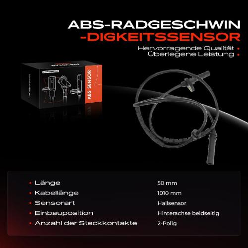 Frankberg 1x ABS Sensor Hinterachse beidseitig für BMW X5 E70 F15 F85 X6 E71 E72 F16 F86 4.8L 4.4L 2.0L 2006-2019 Bild Frankberg 1x ABS Sensor Hinterachse beidseitig für BMW X5 E70 F15 F85 X6 E71 E72 F16 F86 4.8L 4.4L 2.0L 2006-2019