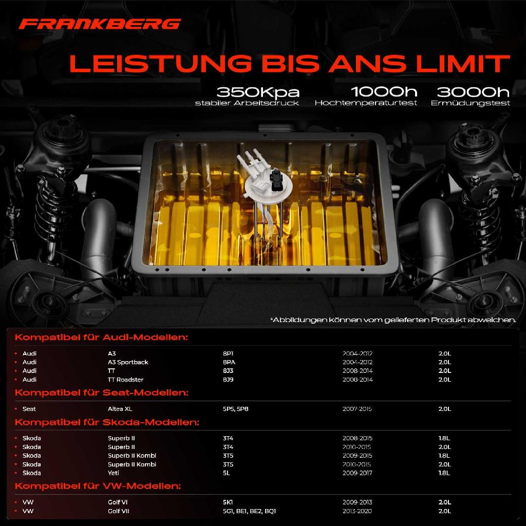 1x Kraftstoffpumpe für VW Golf VI VII Audi A3 Sportback TT Roadster Seat Altea XL Skoda Octavia II Combi