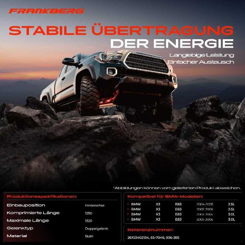 1x Kardanwelle Gelenkwelle Hinterachse für BMW X3 E83 2.5L 3.0L 2003-2006 Bild 1x Kardanwelle Gelenkwelle Hinterachse für BMW X3 E83 2.5L 3.0L 2003-2006