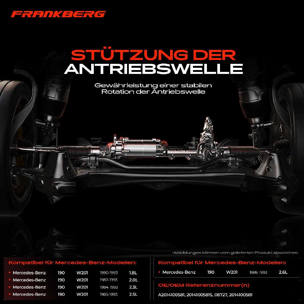 1x Lagerung Gelenkwelle Kardanwellenlager für Mercedes-Benz 190 W201 2.0L 1.8L 2.6L