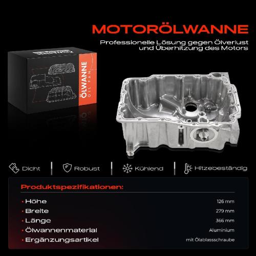 Frankberg 1x Ölwanne Motorölwanne für VW Golf 7 Polo Audi A3 Seat Ibiza IV Leon Skoda Fabia 3 1.0L Bild Frankberg 1x Ölwanne Motorölwanne für VW Golf 7 Polo Audi A3 Seat Ibiza IV Leon Skoda Fabia 3 1.0L