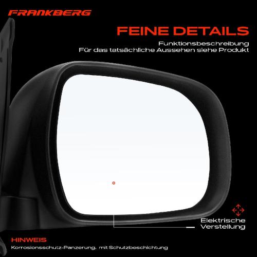 Frankberg 1x Außenspiegel Rechts für Toyota Hilux VII Pick-up N1 N2 N3 2.5L 3.0L 2004-2010 Bild Frankberg 1x Außenspiegel Rechts für Toyota Hilux VII Pick-up N1 N2 N3 2.5L 3.0L 2004-2010