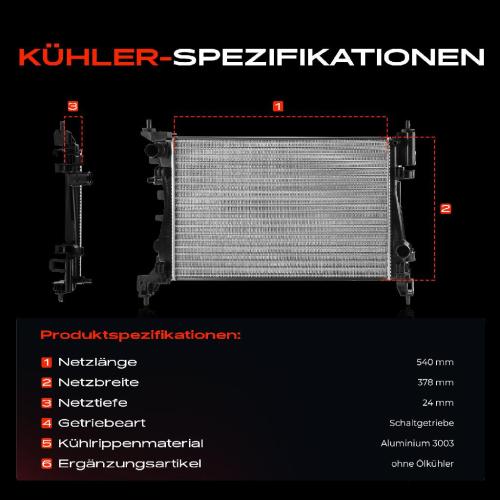 Frankberg 1x Kühler Wasserkühler Motorkühler für Opel Corsa D E Kasten/Schrägheck Adam M13 Bild Frankberg 1x Kühler Wasserkühler Motorkühler für Opel Corsa D E Kasten/Schrägheck Adam M13