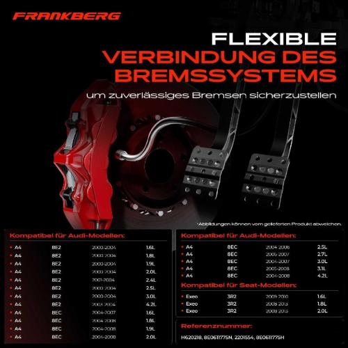 1x Bremsschlauch Bremsschläuche Hinterachse Links oder Rechts für Audi A4 8E B6 B7 Seat Exeo 3R2 3R5 Bild 1x Bremsschlauch Bremsschläuche Hinterachse Links oder Rechts für Audi A4 8E B6 B7 Seat Exeo 3R2 3R5