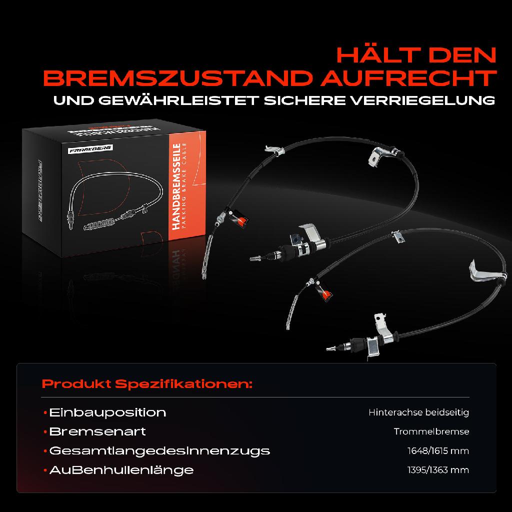 2x Seilzug Feststellbremse Hinterachse beidseitig für Hyundai i20 PB PBT ab 2008 Schrägheck