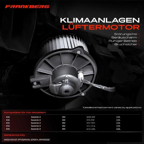 Frankberg 1x Gebläsemotor Innenraumgebläse für KIA SorentoII XM 2.2L SUV 2009-2021 Bild Frankberg 1x Gebläsemotor Innenraumgebläse für KIA SorentoII XM 2.2L SUV 2009-2021