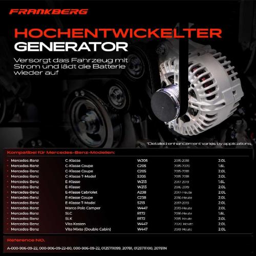 1x Lichtmaschine Generator für Mercedes-Benz C-Klasse W204 W205 E-Klasse W212 Bild 1x Lichtmaschine Generator für Mercedes-Benz C-Klasse W204 W205 E-Klasse W212