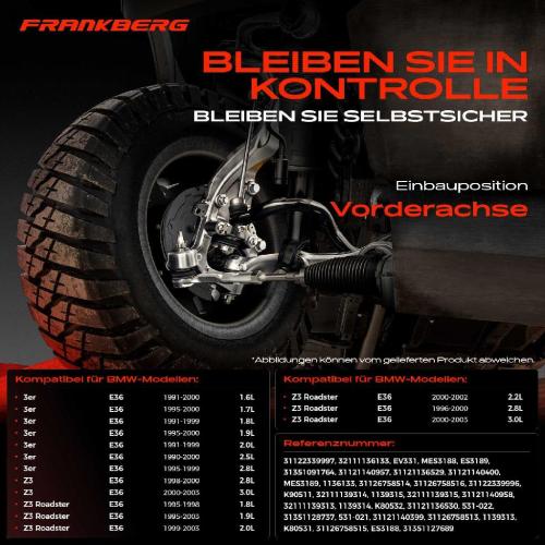 1x Querlenker Satz Vorderachse für BMW 3er Cabriolet Compact Coupe Touring Z3 Roadster E36 1990-2003 Bild 1x Querlenker Satz Vorderachse für BMW 3er Cabriolet Compact Coupe Touring Z3 Roadster E36 1990-2003