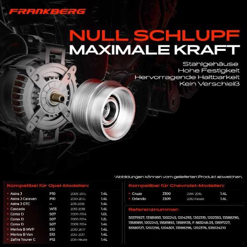 1x Generatorfreilauf Lichtmaschine für Opel Astra J Chevrolet Cruze Corsa Insignia Bild 1x Generatorfreilauf Lichtmaschine für Opel Astra J Chevrolet Cruze Corsa Insignia