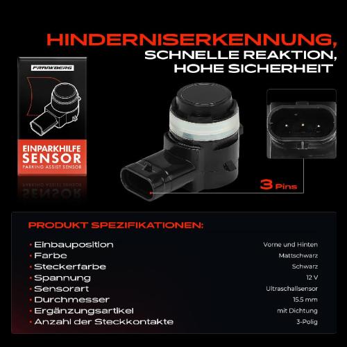 1x Parksensor PDC Sensor Vorne und Hinten für Mercedes-Benz A B C E M V GL GLA-Klasse W176 W177 W246 W205 A207 Bild 1x Parksensor PDC Sensor Vorne und Hinten für Mercedes-Benz A B C E M V GL GLA-Klasse W176 W177 W246 W205 A207