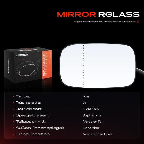 1x Spiegelglas Außenspiegel links für Volvo C70 2 Cabriolet 542 2006-2013 Bild 1x Spiegelglas Außenspiegel links für Volvo C70 2 Cabriolet 542 2006-2013