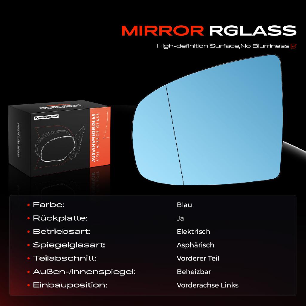 1x Spiegelglas Außenspiegel links für BMW X5 E70 X6 E71 E72 2006-2014