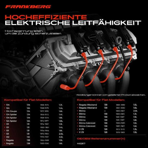 5x Zündleitungssatz Zündkabel für Fiat 124 131 132 Regata Ritmo 138 X 1/9 128 Bild 5x Zündleitungssatz Zündkabel für Fiat 124 131 132 Regata Ritmo 138 X 1/9 128