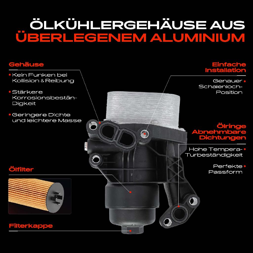 1x ÖlkühlerÖlfilter für VW Transporter T6 SG SH Multivan Crafter