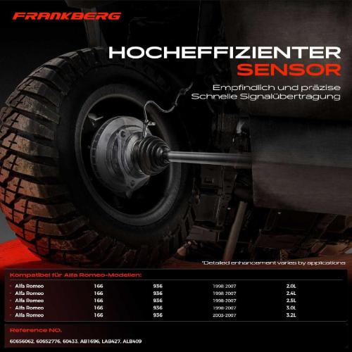 1x ABS Sensor Vorderachse links für Alfa Romeo 166 936 2.0L 2.4L 2.5L 3.0L 3.2L 1998-2007 Bild 1x ABS Sensor Vorderachse links für Alfa Romeo 166 936 2.0L 2.4L 2.5L 3.0L 3.2L 1998-2007