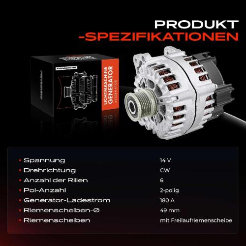 1x Lichtmaschine Generator für Audi A6 4G2 4GC A6 Avant 4G5 4GD 2.0L 2012-2018 Bild 1x Lichtmaschine Generator für Audi A6 4G2 4GC A6 Avant 4G5 4GD 2.0L 2012-2018