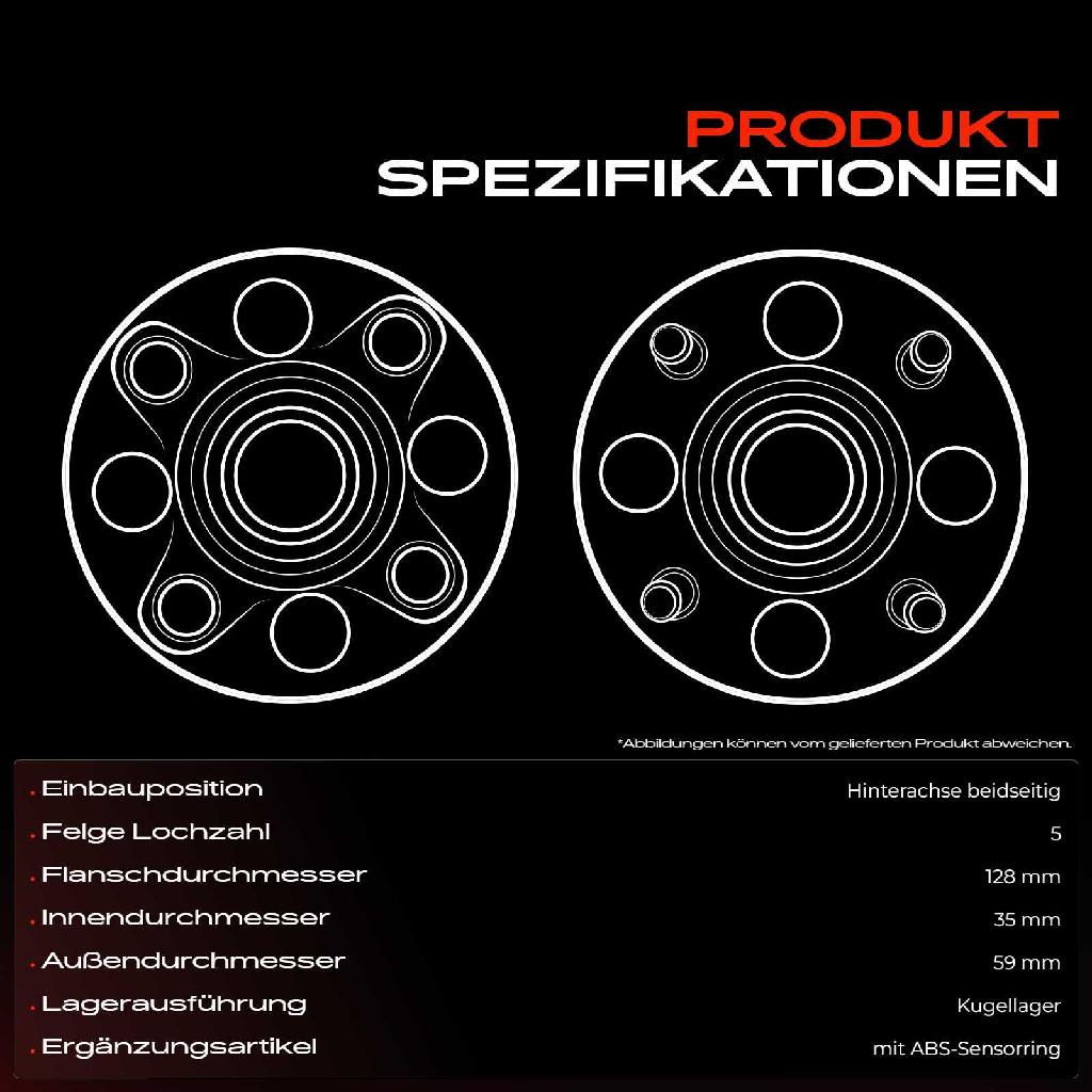 2x Radnabe Radlagersatz Hinterachse beidseitig für Alfa Romeo 166 2.0L 2.4L 2.5L 3.0L 3.2L 1998-2007