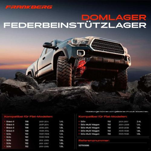 2x Domlager Federbeinstütz lager für Fiat Bravo II 198 Stilo Multi Wagon Bild 2x Domlager Federbeinstütz lager für Fiat Bravo II 198 Stilo Multi Wagon