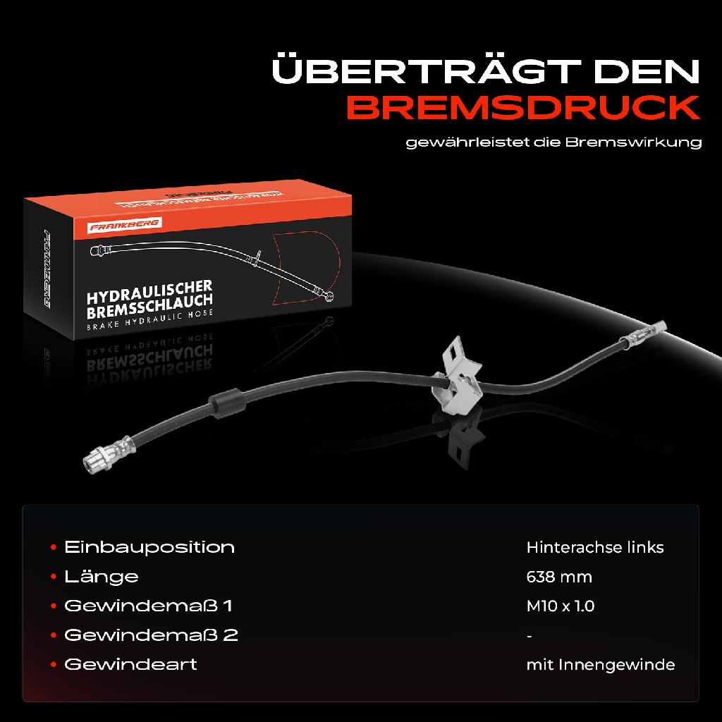 1x Bremsschlauch Bremsschläuche Hinterachse Links für Chevrolet Cruze J300 Opel Astra J Vauxhall Zafira