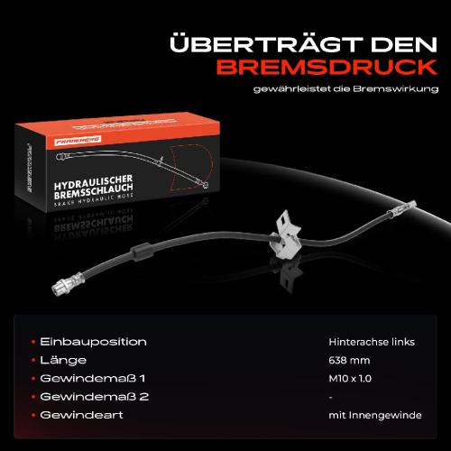 Frankberg 1x Bremsschlauch Bremsschläuche Hinterachse Links für Chevrolet Cruze J300 Opel Astra J Vauxhall Zafira Bild Frankberg 1x Bremsschlauch Bremsschläuche Hinterachse Links für Chevrolet Cruze J300 Opel Astra J Vauxhall Zafira