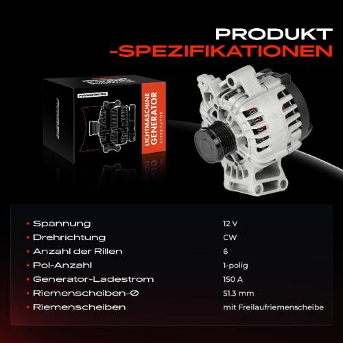 Frankberg 1x Lichtmaschine Generator für Ford C-Max Focus Kuga Volvo S60 S80 V40 V60 V70 Bild Frankberg 1x Lichtmaschine Generator für Ford C-Max Focus Kuga Volvo S60 S80 V40 V60 V70