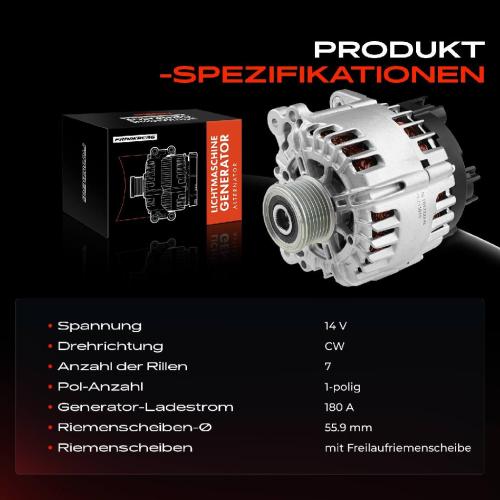 Frankberg 1x Lichtmaschine Generator für VW Touareg 7P5 7P6 3.6L Bj ab 2010-2018 Bild Frankberg 1x Lichtmaschine Generator für VW Touareg 7P5 7P6 3.6L Bj ab 2010-2018