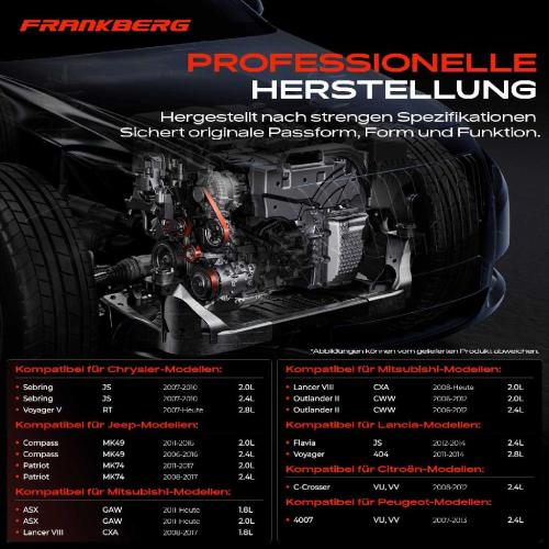 Frankberg 1x Umlenkrolle Führungsrolle für Chrysler Sebring Mitsubishi ASX Citroën Bild Frankberg 1x Umlenkrolle Führungsrolle für Chrysler Sebring Mitsubishi ASX Citroën