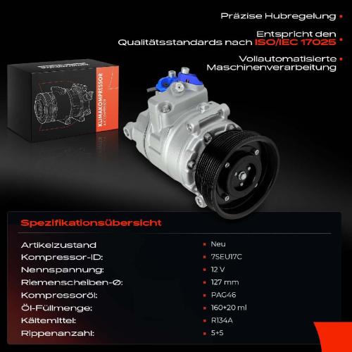 1x Klimakompressor für Audi A3 Q3 TT VW Beetle Golf VI Jetta III IV 2.5L Bild 1x Klimakompressor für Audi A3 Q3 TT VW Beetle Golf VI Jetta III IV 2.5L