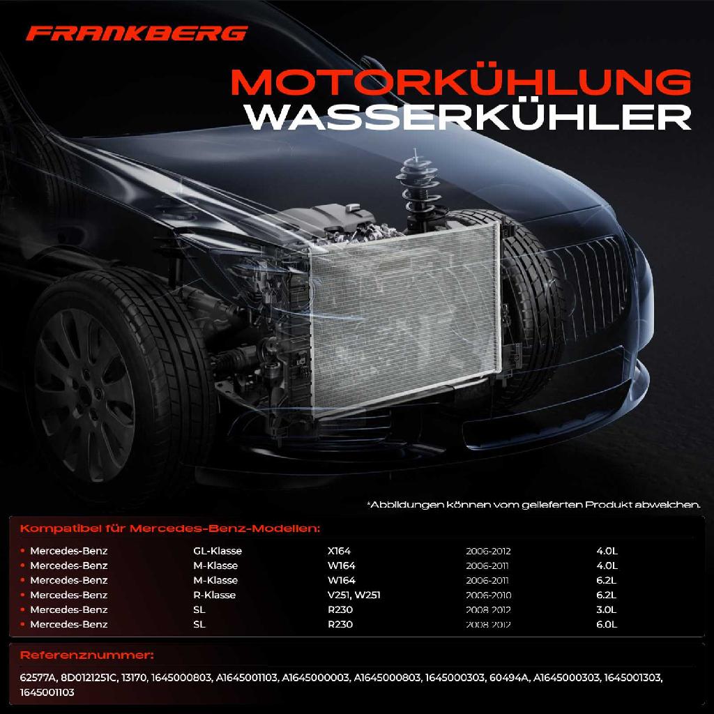 1x Kühler Wasserkühler Motorkühler für Mercedes GL-Klasse X164 M-Klasse W164 R230