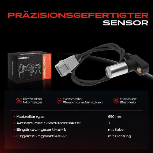 1x Kurbelwellensensor Impulsgeber für Audi 100 A4 A6 A8 Cabriolet Coupe 1985-2000 Bild 1x Kurbelwellensensor Impulsgeber für Audi 100 A4 A6 A8 Cabriolet Coupe 1985-2000