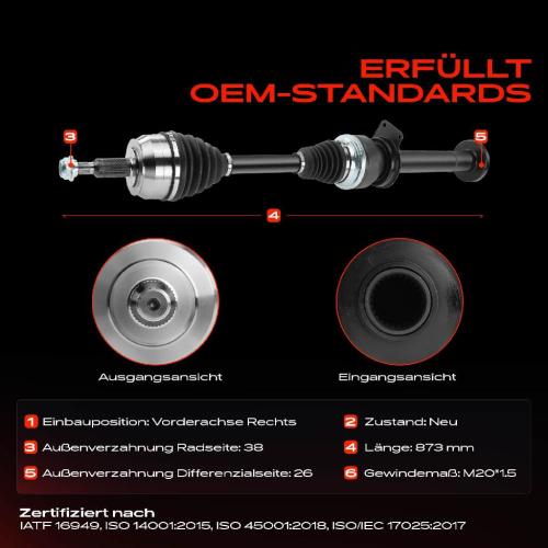 Frankberg 1x Antriebswelle Vorderachse Rechts für VW Multivan V 7EF Transporter V Pritsche/Fahrgestell Kasten Bild Frankberg 1x Antriebswelle Vorderachse Rechts für VW Multivan V 7EF Transporter V Pritsche/Fahrgestell Kasten