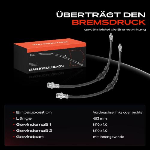 2x Bremsschlauch Bremsschläuche Vorne für KIA Carens I FC Sephia FA Shuma II FB 1993-2004 Bild 2x Bremsschlauch Bremsschläuche Vorne für KIA Carens I FC Sephia FA Shuma II FB 1993-2004