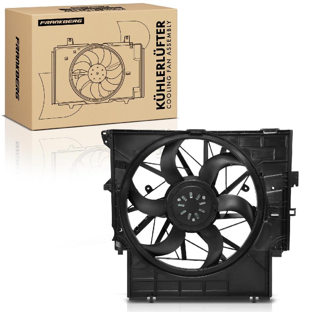 Frankberg 1x Motorkühller Einfachlüfter mit Kühlerlüfterrahmen BMW F25 sDrive18d sDrive20i F26 xDrive20d