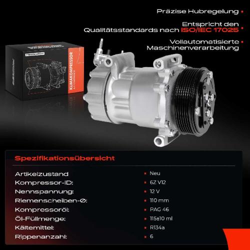 1x Klimakompressor für MINI Mini R55 R56 R57 R58 R59 R60 R61 1.6L 2.0L 2006-2016 Bild 1x Klimakompressor für MINI Mini R55 R56 R57 R58 R59 R60 R61 1.6L 2.0L 2006-2016