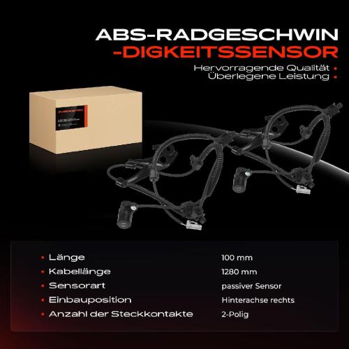 2x ABS Sensor Hinten Rechts für Lexus LX UZJ100 Toyota Land Cruiser 100 J1 4.7L 4.2L 1998-2008 Bild 2x ABS Sensor Hinten Rechts für Lexus LX UZJ100 Toyota Land Cruiser 100 J1 4.7L 4.2L 1998-2008