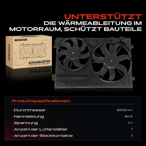 Frankberg 1x Motorkühller Doppellüfter mit Kühlerlüfterrahmen VW Golf V VI Passat Touran Audi A3 8P1 Skoda Bild Frankberg 1x Motorkühller Doppellüfter mit Kühlerlüfterrahmen VW Golf V VI Passat Touran Audi A3 8P1 Skoda
