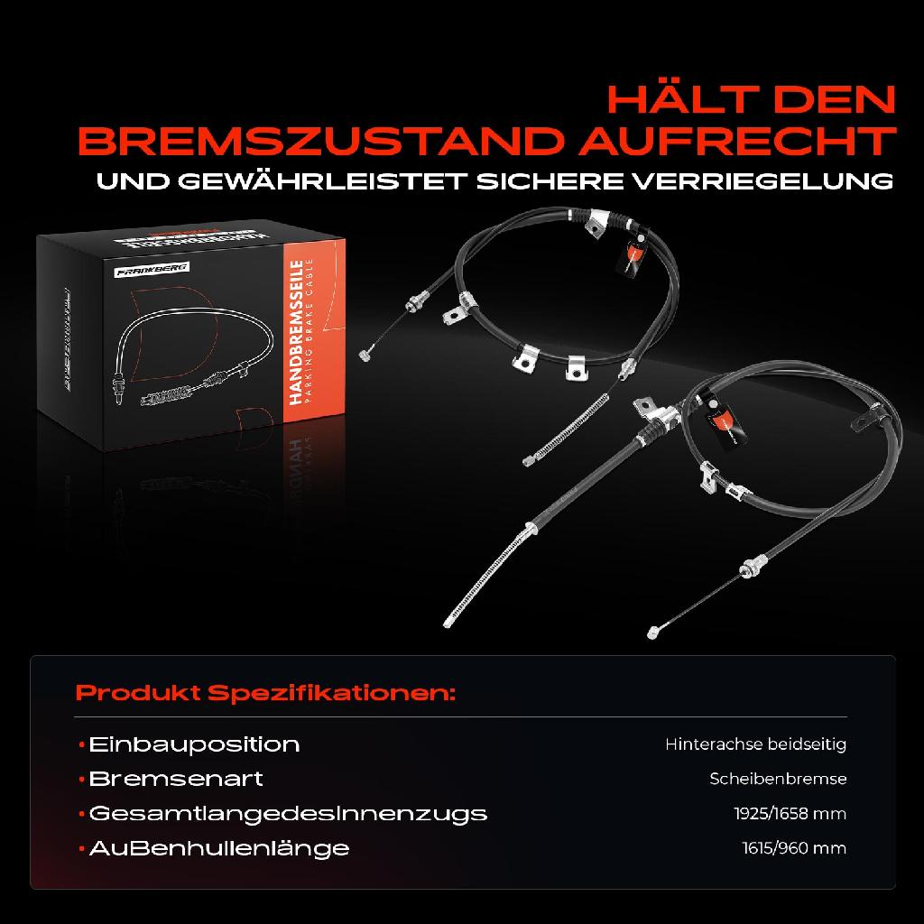 2x Seilzug Feststellbremse Hinterachse beidseitig für Mitsubishi Pajero V2W V3W V6W