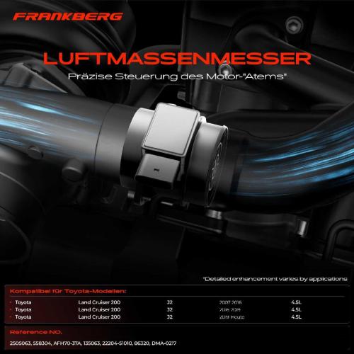 1x Luftmassenmesser für Toyota Land Cruiser 200 J2 4.5L Bj ab 2007 Bild 1x Luftmassenmesser für Toyota Land Cruiser 200 J2 4.5L Bj ab 2007